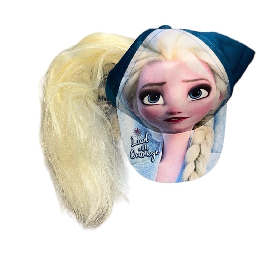 Frozen Elsa baseball‎ cap with long blonde hair
